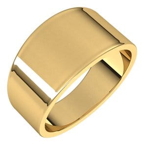 Rings 14K Yellow 10 mm Tapered Flat Band Size 7