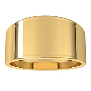 Rings 14K Yellow 10 mm Tapered Flat Band Size 7