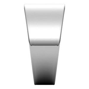 Rings 14K White 10 mm Tapered Flat Band Size 9