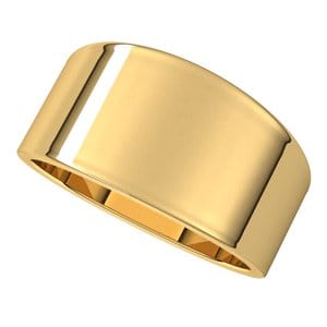 Rings 14K Yellow 10 mm Tapered Flat Band Size 7