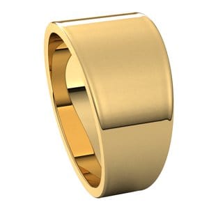 Rings 14K Yellow 10 mm Tapered Flat Band Size 7