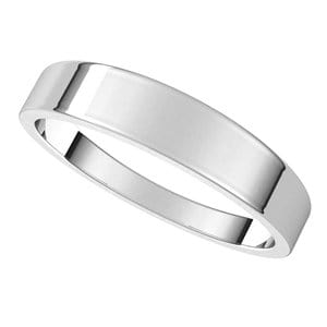 Rings Sterling Silver 4 mm Tapered Flat Band Size 6