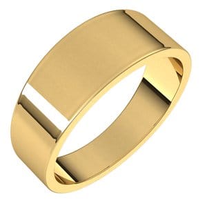 Rings 18K Yellow 7 mm Tapered Flat Band Size 9.5