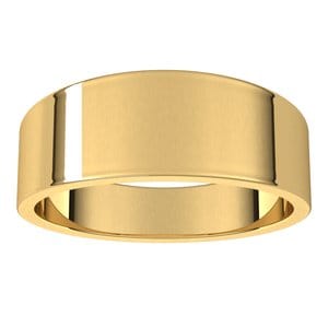 Rings 18K Yellow 7 mm Tapered Flat Band Size 9.5