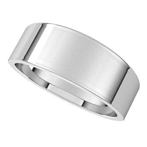 Rings Continuum Sterling Silver 7 mm Tapered Flat Band Size 8
