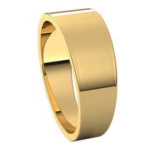 Rings 18K Yellow 7 mm Tapered Flat Band Size 9.5