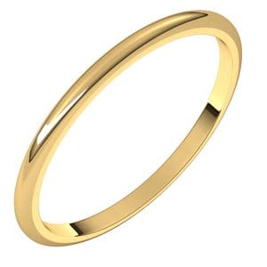 Rings 14K Yellow 1.5 mm Half Round Band Size 9.5