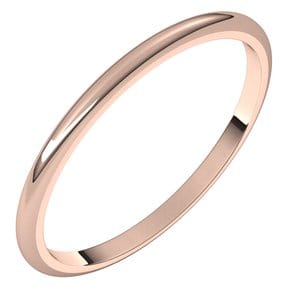 Rings 14K Rose 1.5 mm Half Round Band Size 4.5