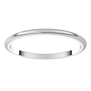 Rings 14K White 1.5 mm Half Round Band Size 6