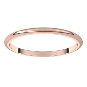 Rings 14K Rose 1.5 mm Half Round Band Size 4.5