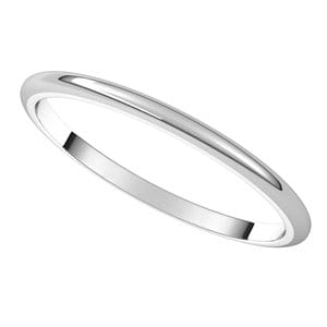 Rings 10K White 1.5 mm Half Round Band Size 7