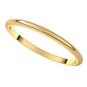 Rings 14K Yellow 1.5 mm Half Round Band Size 9.5