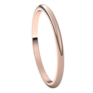 Rings 14K Rose 1.5 mm Half Round Band Size 4.5