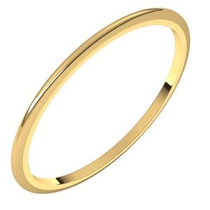 Rings 14K Yellow 1 mm Half Round Band Size 7