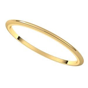 Rings 14K Yellow 1 mm Half Round Band Size 7