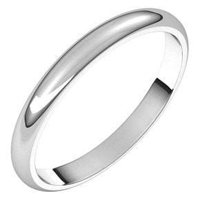 Rings Sterling Silver 2.5 mm Half Round Band Size 6.5