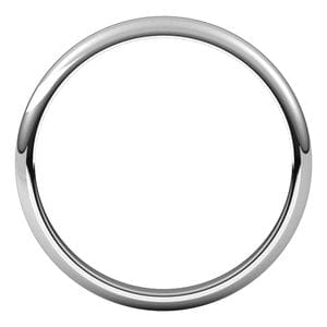 Rings Sterling Silver 2.5 mm Half Round Band Size 6.5