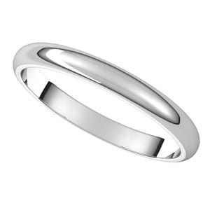 Rings Sterling Silver 2.5 mm Half Round Band Size 6.5