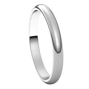 Rings Sterling Silver 2.5 mm Half Round Band Size 6.5