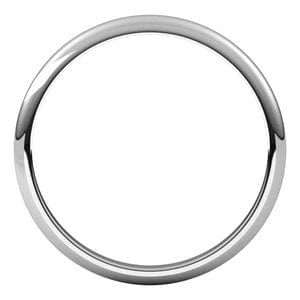 Sterling Silver 2 mm Half Round Band Size 2.5