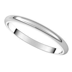 Sterling Silver 2 mm Half Round Band Size 2.5