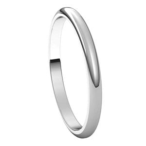 Sterling Silver 2 mm Half Round Band Size 2.5