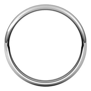 Rings Platinum 3 mm Half Round Band Size 7