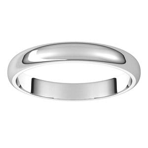 Rings Platinum 3 mm Half Round Band Size 7