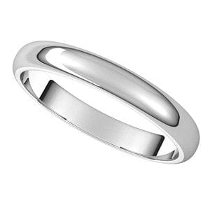 Rings Platinum 3 mm Half Round Band Size 7