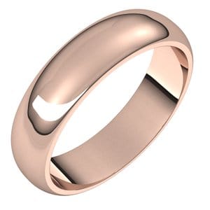 Rings 10K Rose 5 mm Half Round Band Size 9
