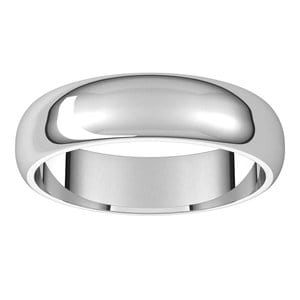 Rings Platinum 5 mm Half Round Band Size 6