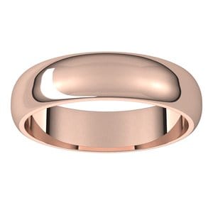 Rings 10K Rose 5 mm Half Round Band Size 9