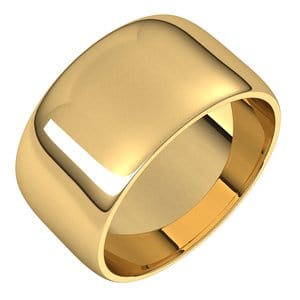 Rings 14K Yellow 10 mm Lightweight Half Round Band Size 6