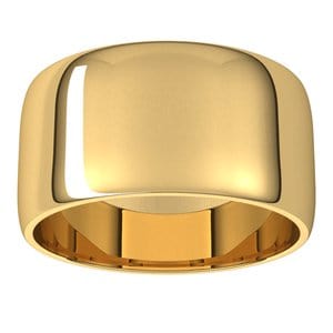 Rings 14K Yellow 10 mm Lightweight Half Round Band Size 6
