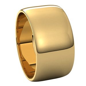 Rings 14K Yellow 10 mm Lightweight Half Round Band Size 6