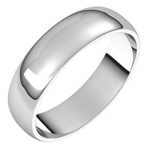 Rings Sterling Silver 5 mm Lightweight Half Round Band Size 7.5