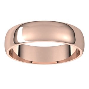 Rings 10K Rose 5 mm Lightweight Half Round Band Size 10