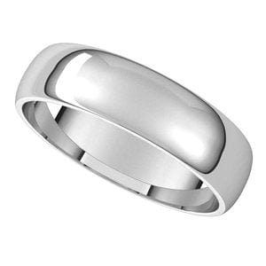 Rings Sterling Silver 5 mm Lightweight Half Round Band Size 7.5