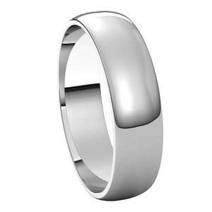 Rings Sterling Silver 5 mm Lightweight Half Round Band Size 7.5