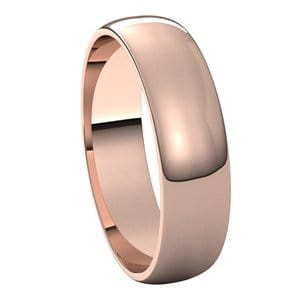 Rings 10K Rose 5 mm Lightweight Half Round Band Size 10