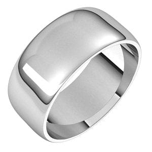 Rings Sterling Silver 8 mm Lightweight Half Round Band Size 8