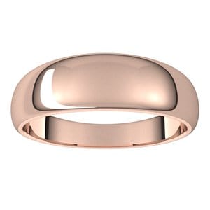 Rings 10K Rose 6 mm Tapered Half Round Band Size 10