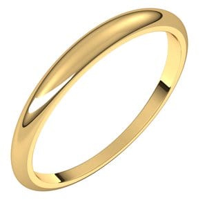 Rings 14K Yellow 2.5 mm Tapered Half Round Band Size 4.5
