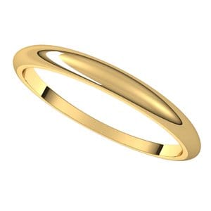 Rings 14K Yellow 2.5 mm Tapered Half Round Band Size 4.5