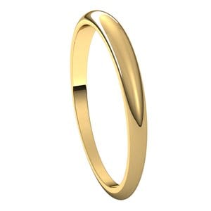 Rings 14K Yellow 2.5 mm Tapered Half Round Band Size 4.5