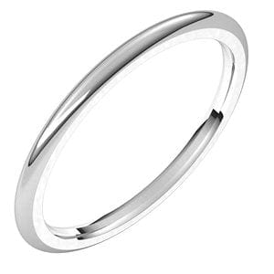 Rings 14K White 1.5 mm Comfort-Fit Half Round Band Size 5.5