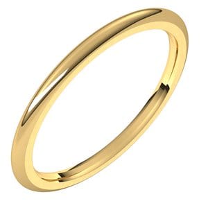 Rings 18K Yellow 1.5 mm Comfort-Fit Half Round Band Size 5.5