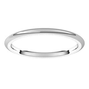 Rings 14K White 1.5 mm Comfort-Fit Half Round Band Size 5.5