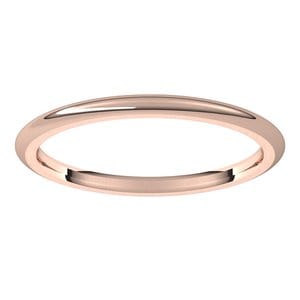 Rings 14K Rose 1.5 mm Comfort-Fit Half Round Band Size 7.5