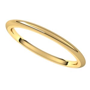 Rings 18K Yellow 1.5 mm Comfort-Fit Half Round Band Size 5.5